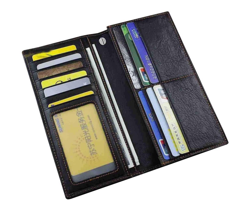 vogueteen Biker Rock Star Concho Mens Card Money Long Black Real Leahter Wallet With Chain - Image 3